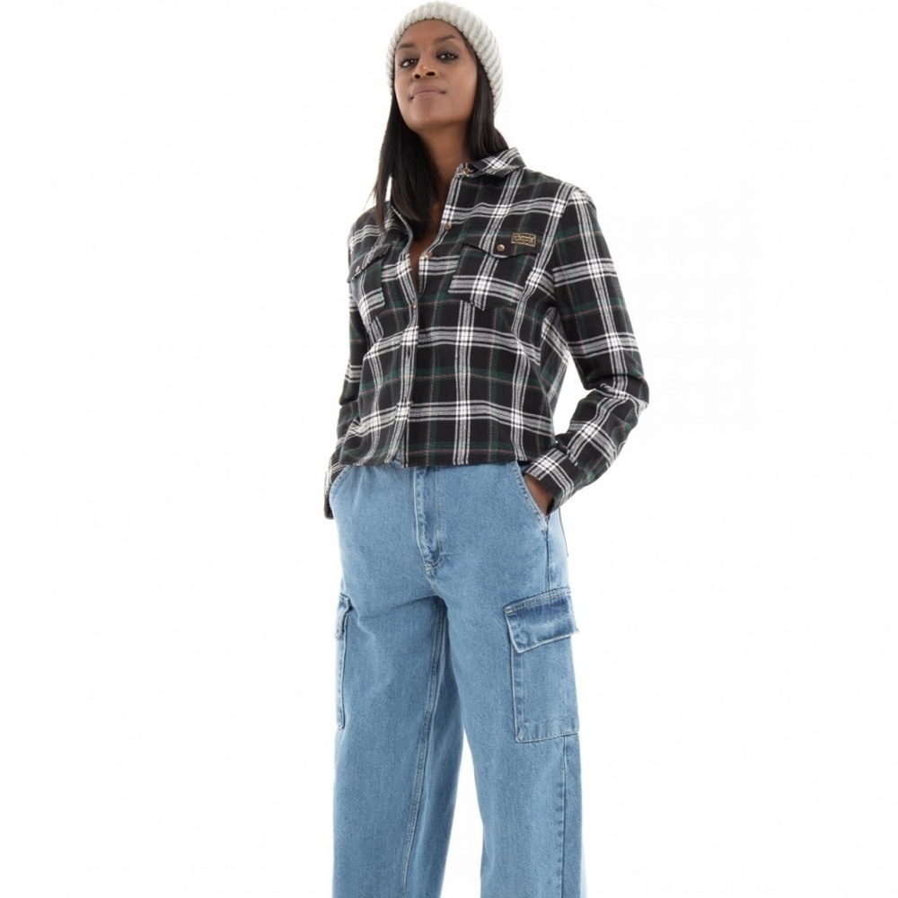 SUPERDRY| ORGANIC COTTON CROPPED FLANNEL CHECK SHIRT